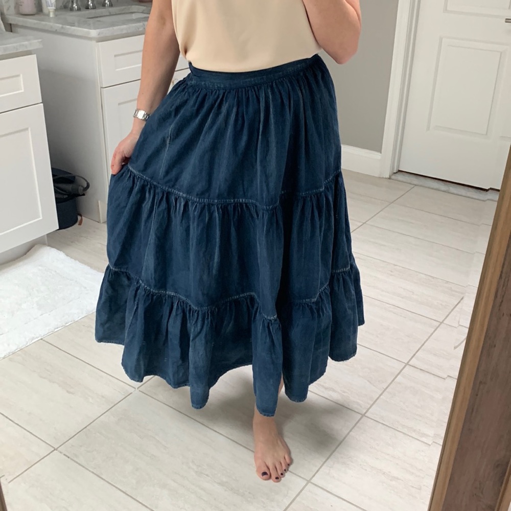 Vintage Denim midi skirt, small